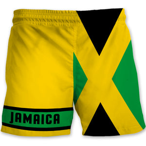Jamaica Men Beach Shorts Doctor Bird And Flag