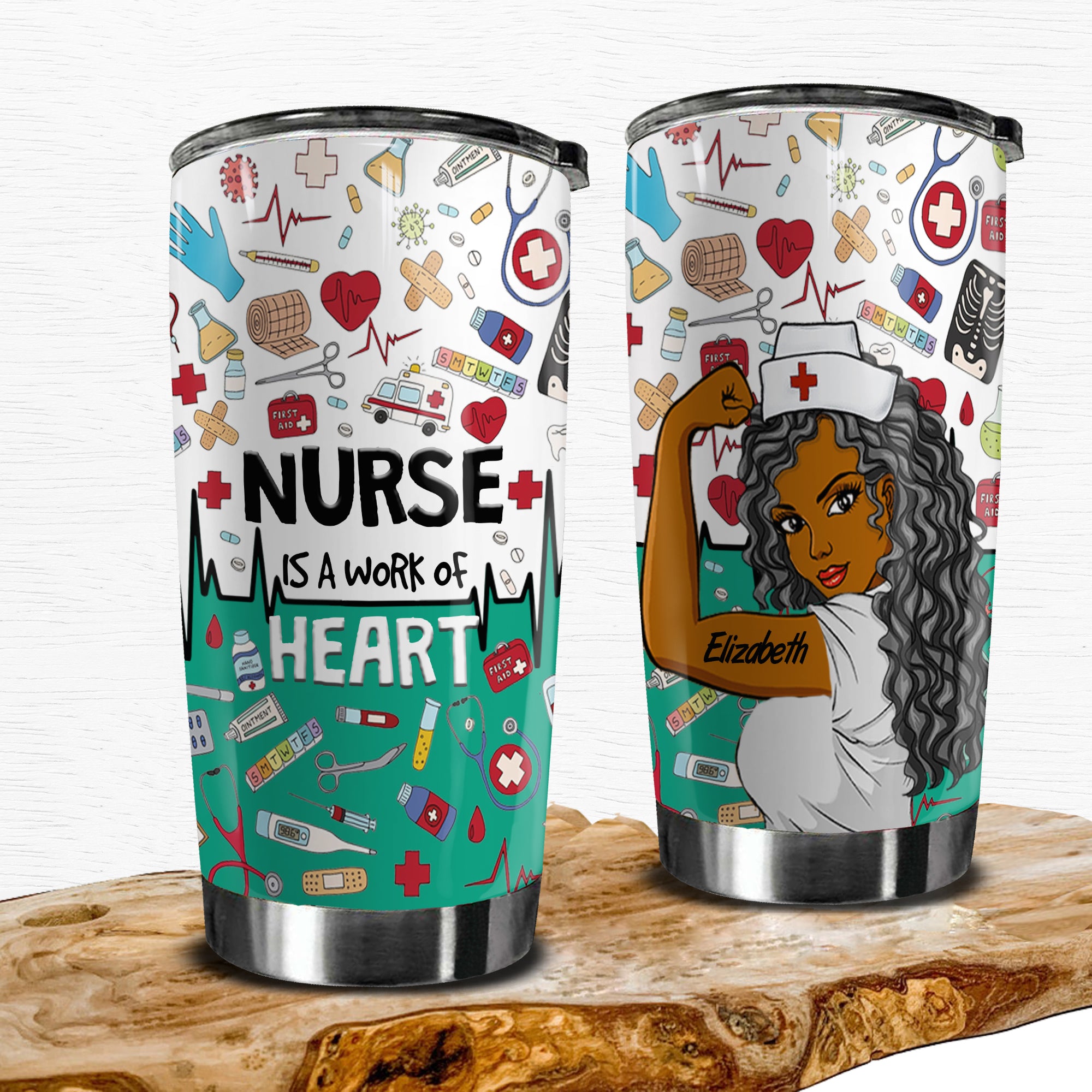 Nurse Is A work Of Heart Personalized Tumbler