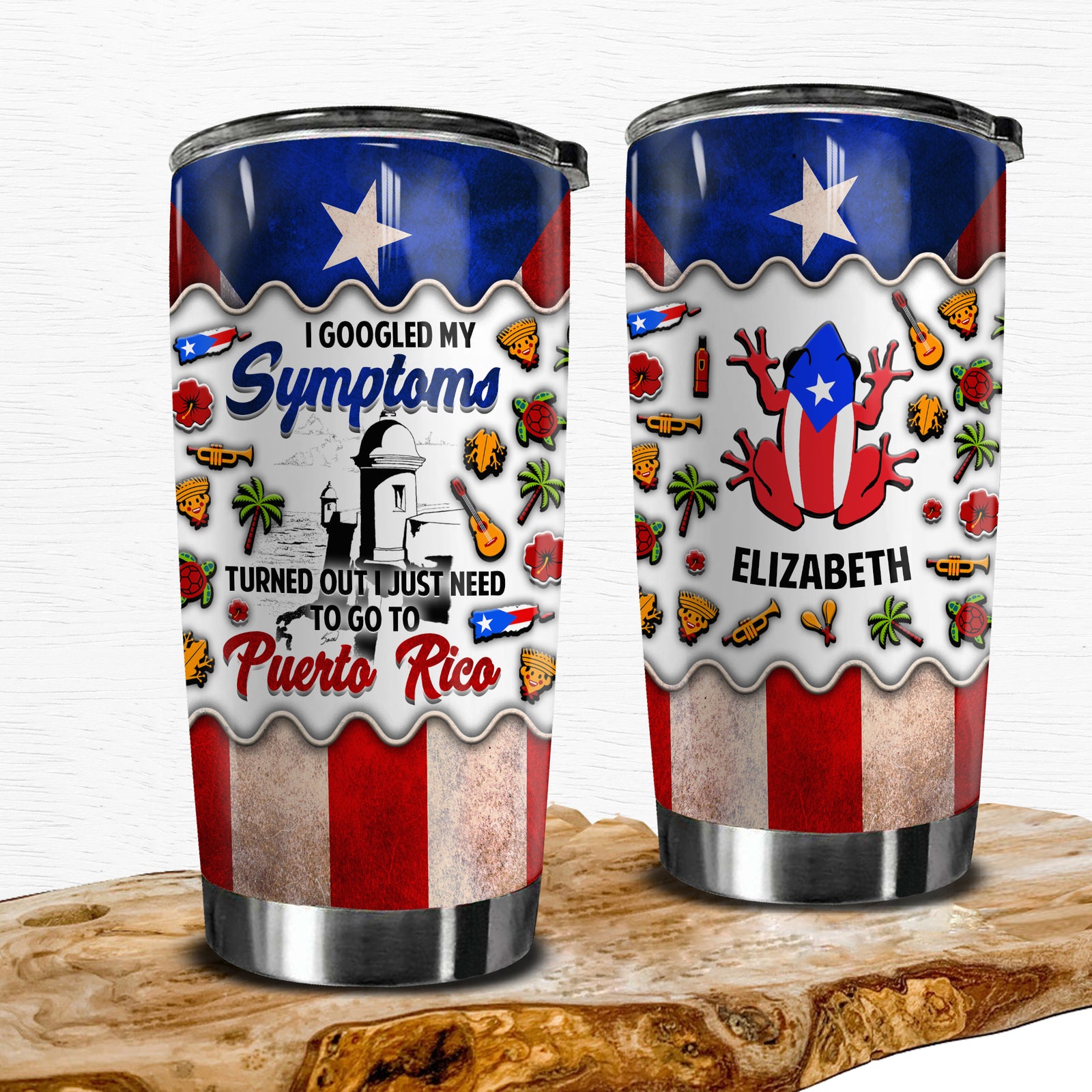 I Just Need To Go To Puerto Rico Personalized Stainless Steel Tumbler