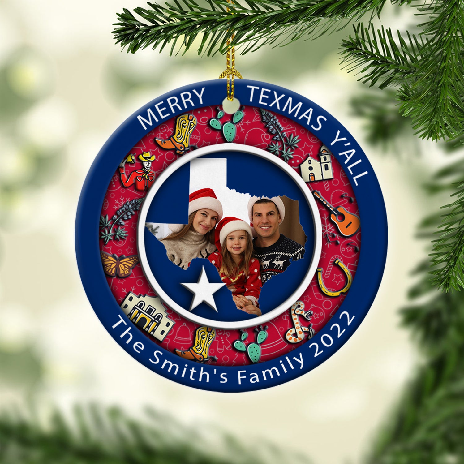Personalized Texas Christmas Ornament