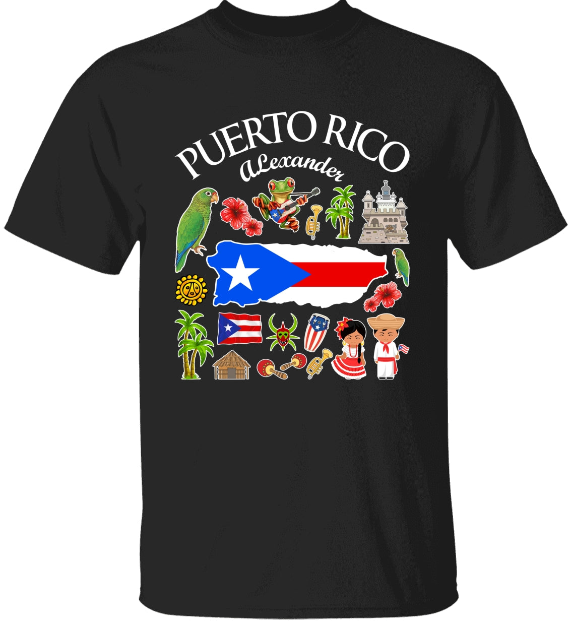 Customized Puerto Rico T-shirt With Symbols And Name v2