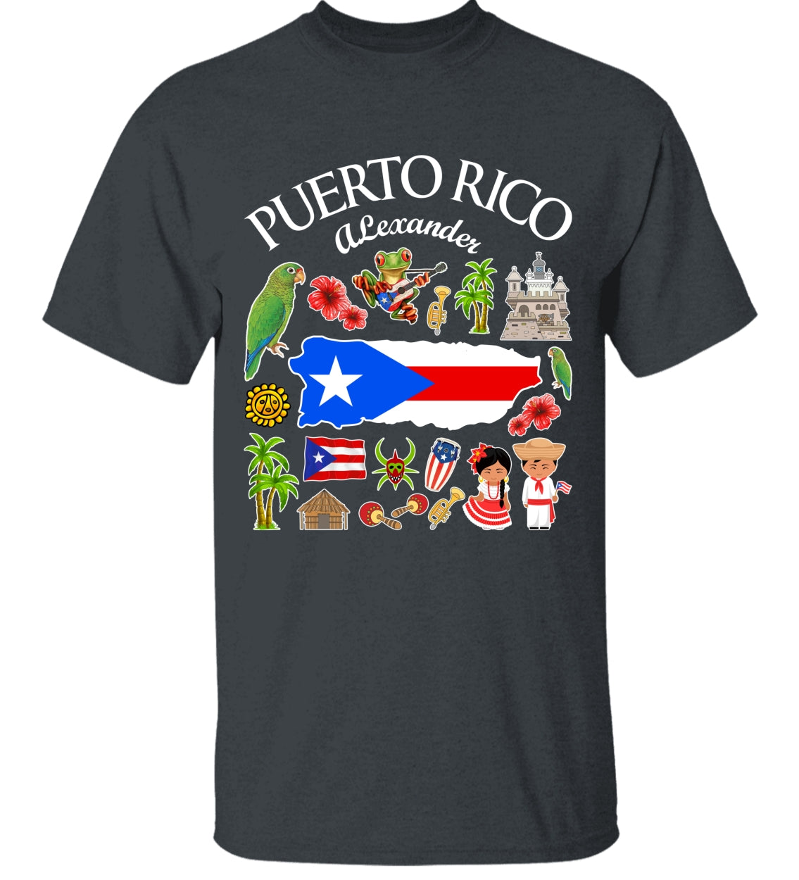 Customized Puerto Rico T-shirt With Symbols And Name v2
