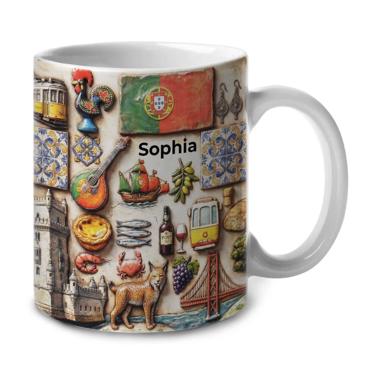 Custom Portugal Map Symbols Mug With Portugal Style