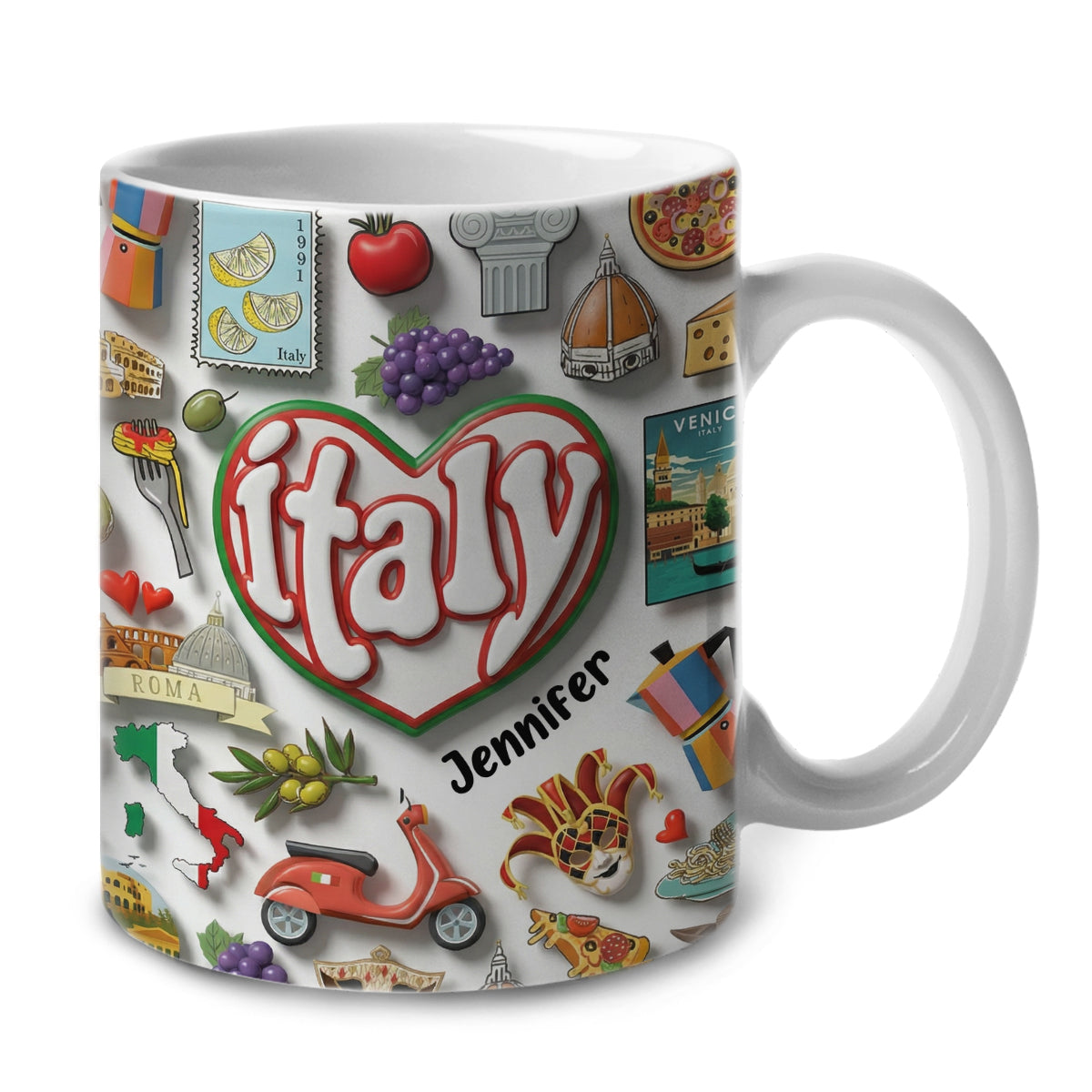 Custom Italy Mug With A Heart