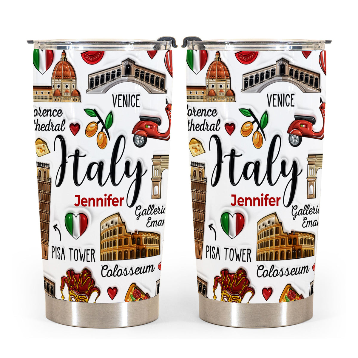 Custom Italy Italia Tumbler Cup With Symbols