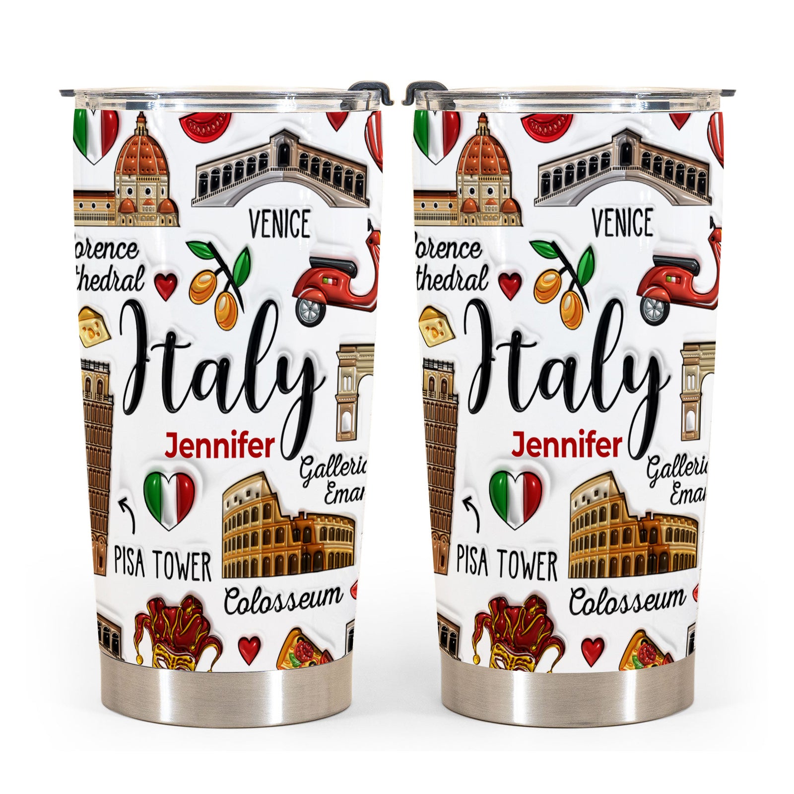Custom Italy Italia Tumbler Cup With Symbols