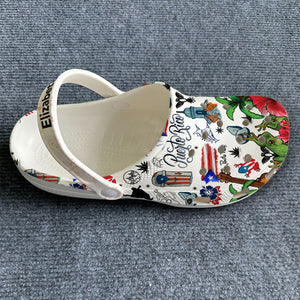 Puerto Rico Personalized Clogs Shoes With Puerto Rican Flower And Symbols