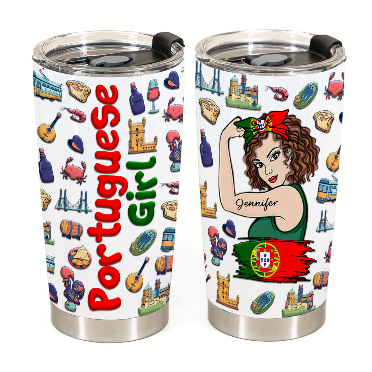 Custom Proud Portuguese Girl Tumbler And Your Name