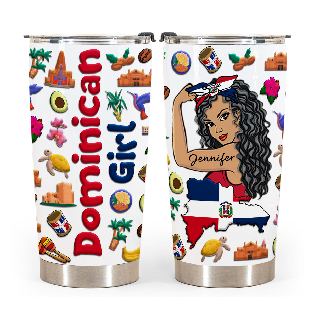 Custom Proud Dominican Girl Tumbler And Your Name