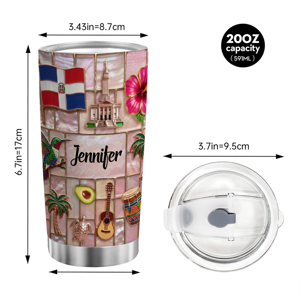 Custom Dominican Republic Tumbler With Beautiful Symbols