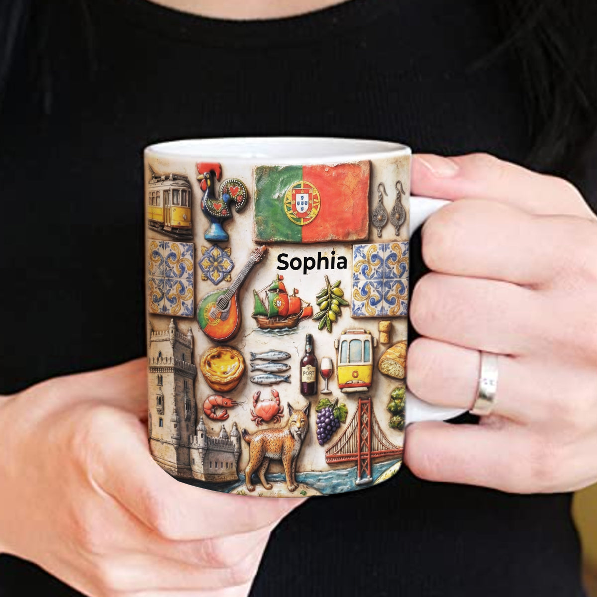Custom Portugal Map Symbols Mug With Portugal Style