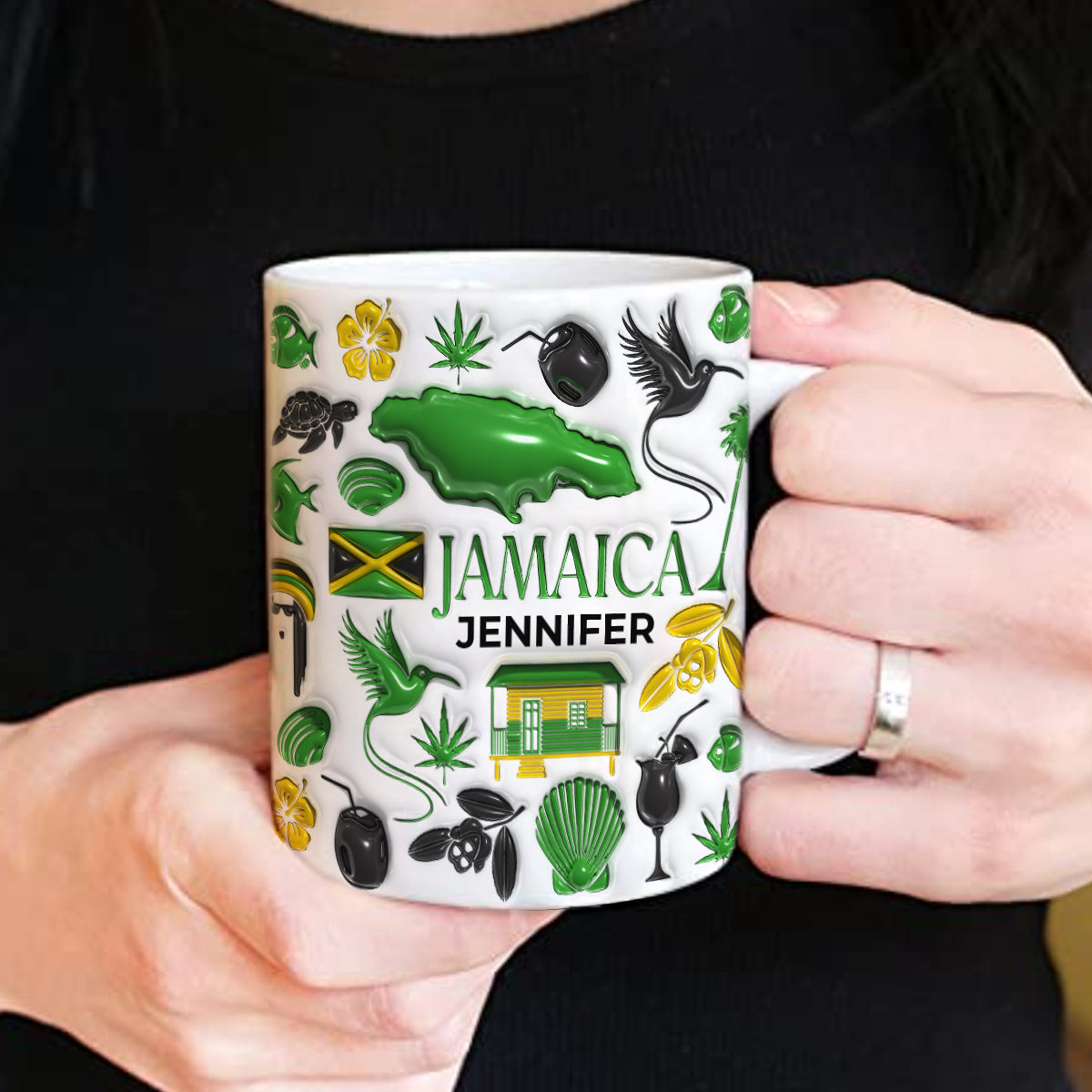 Custom Jamaica Colorful Flag Mug