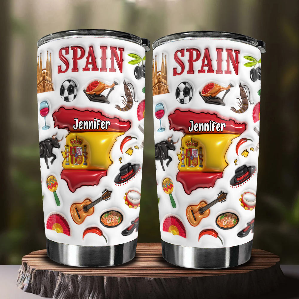 Custom Spain Tumbler Cup With Your Name