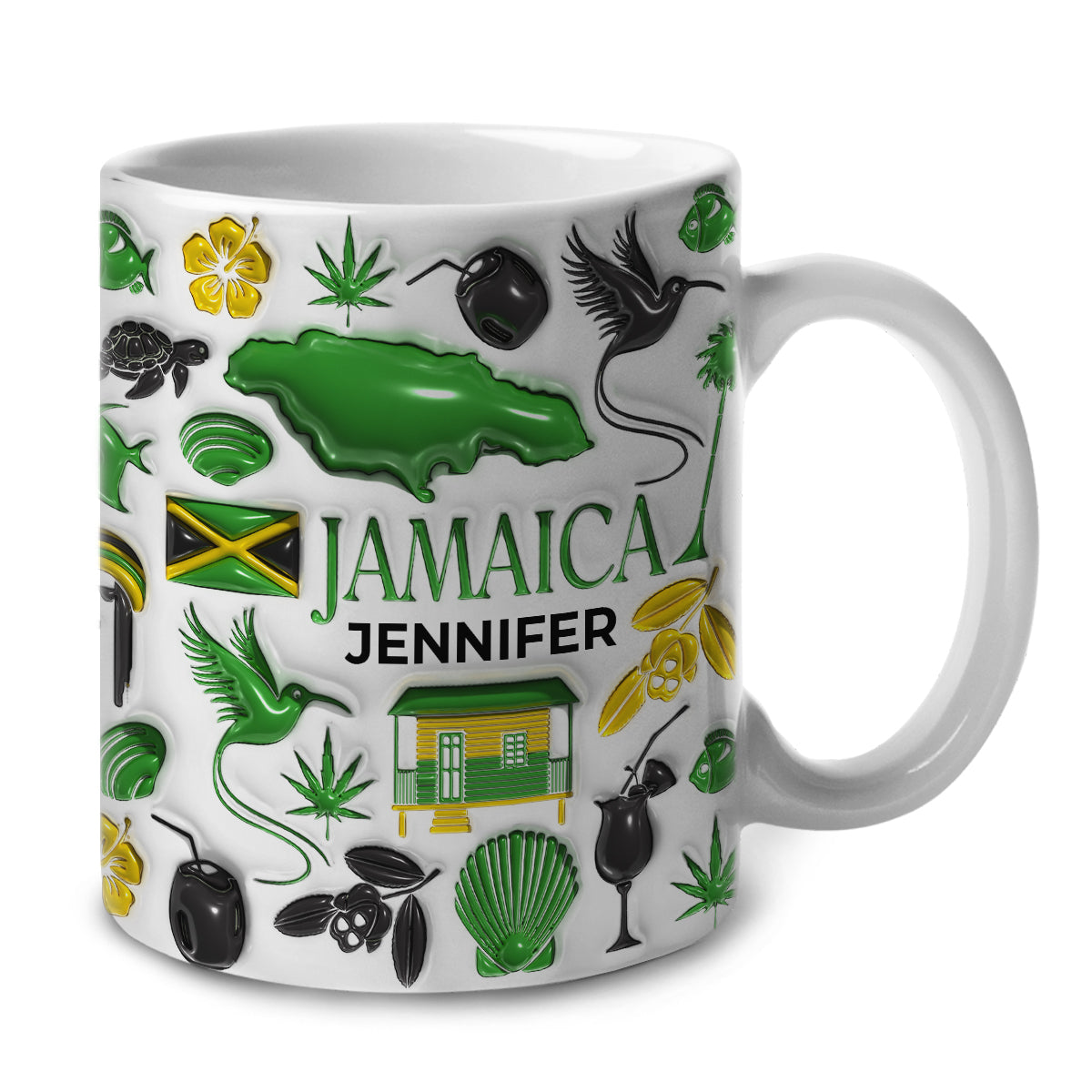Custom Jamaica Colorful Flag Mug