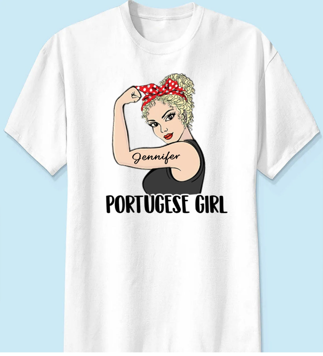 Custom Portuguese Girl T-shirt With Clipart