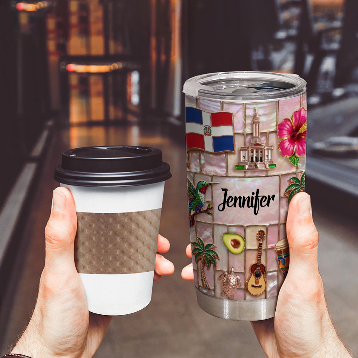 Custom Dominican Republic Tumbler With Beautiful Symbols