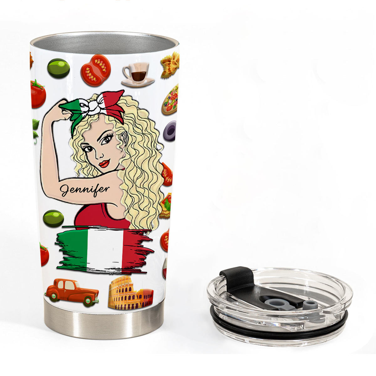 Custom Proud Italian Girl Tumbler And Your Name