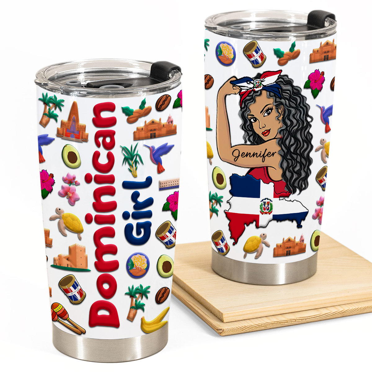 Custom Proud Dominican Girl Tumbler And Your Name