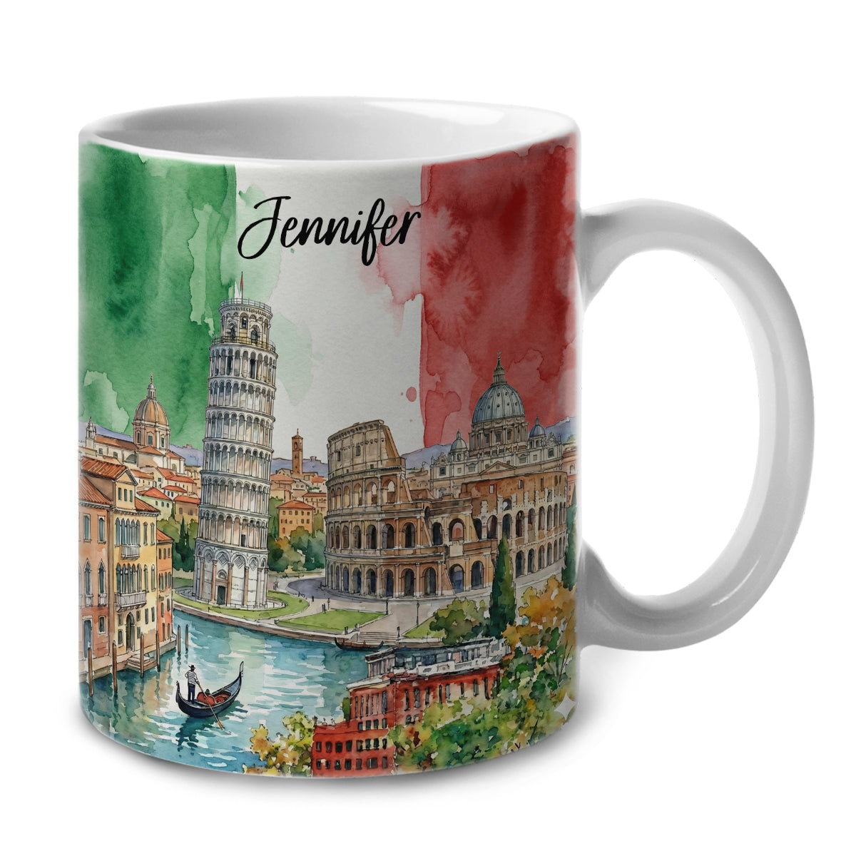 Custom Italy Coffee Mug Cup With Water Color