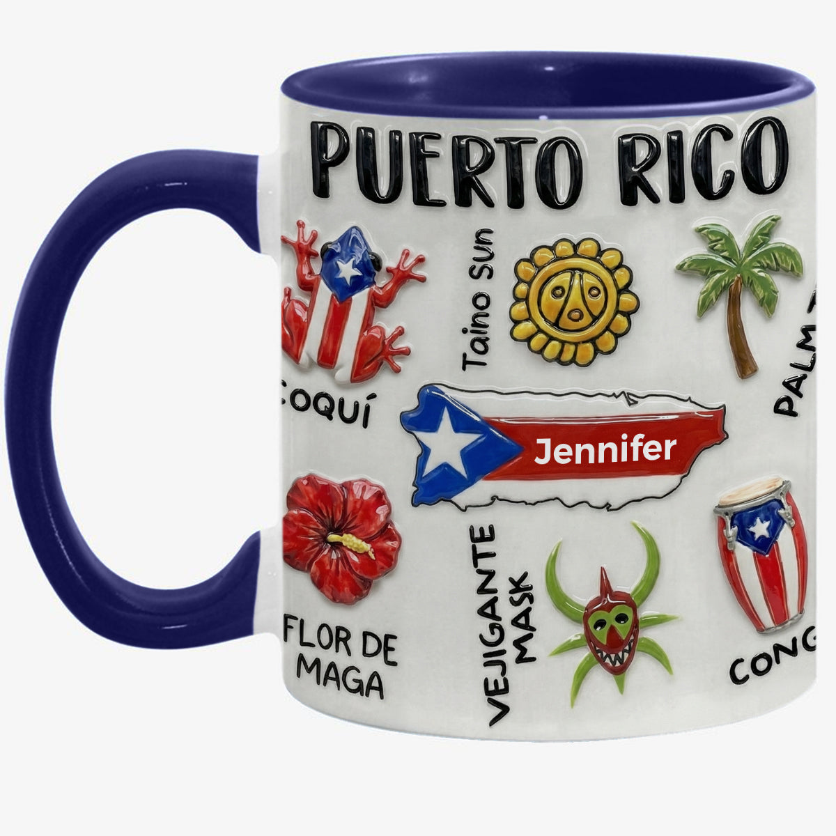 Personalized Puerto Rico Accent Mug And Name