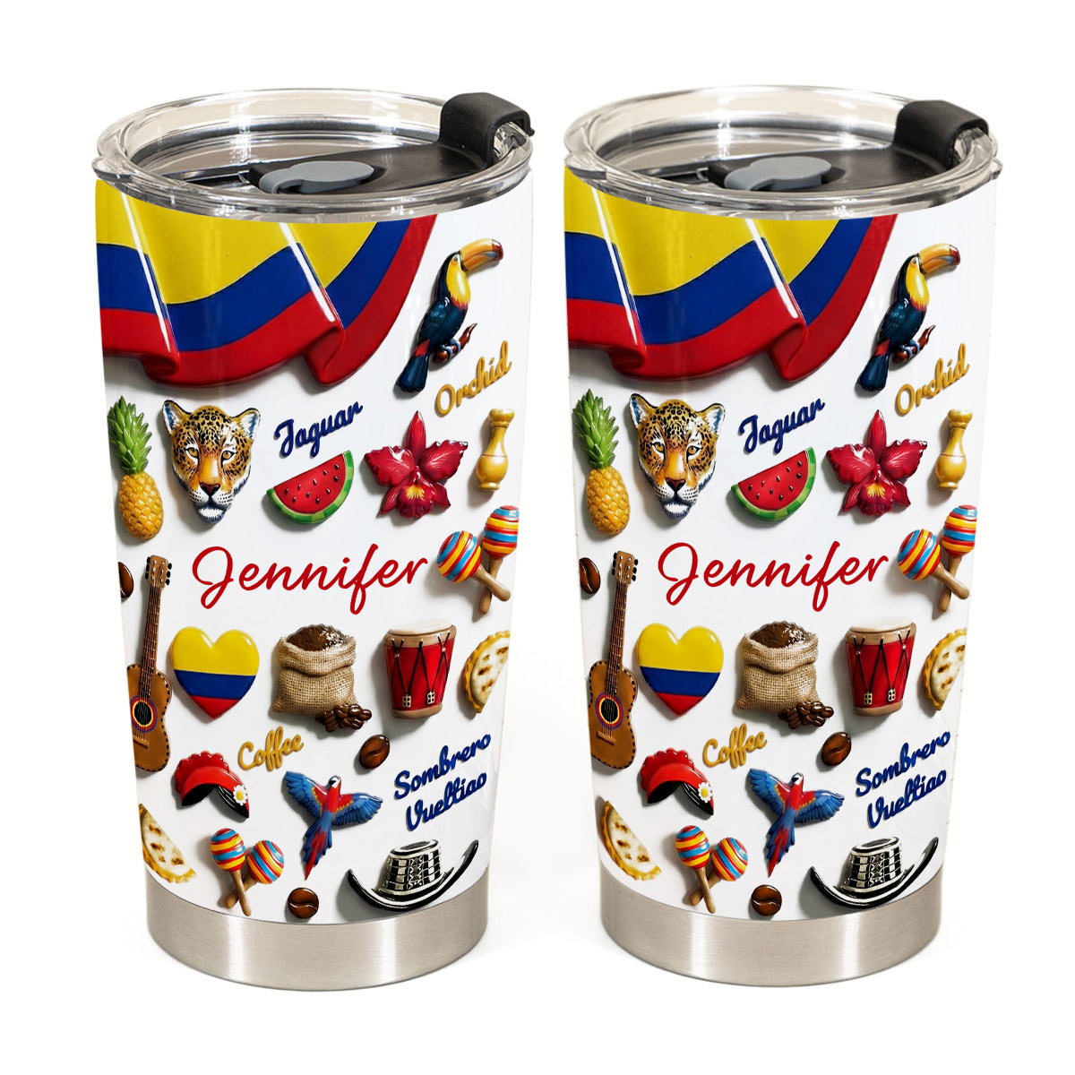 Custom Colombia Tumbler For Colombian With Your Name