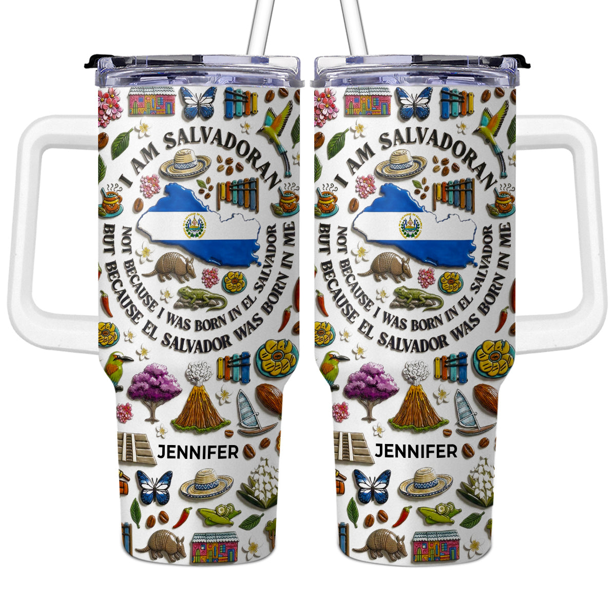 Custom I Am Salvadoran 40oz Tumbler With Your Name