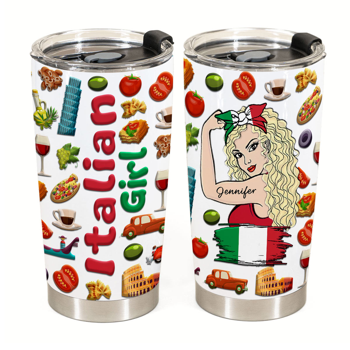 Custom Proud Italian Girl Tumbler And Your Name