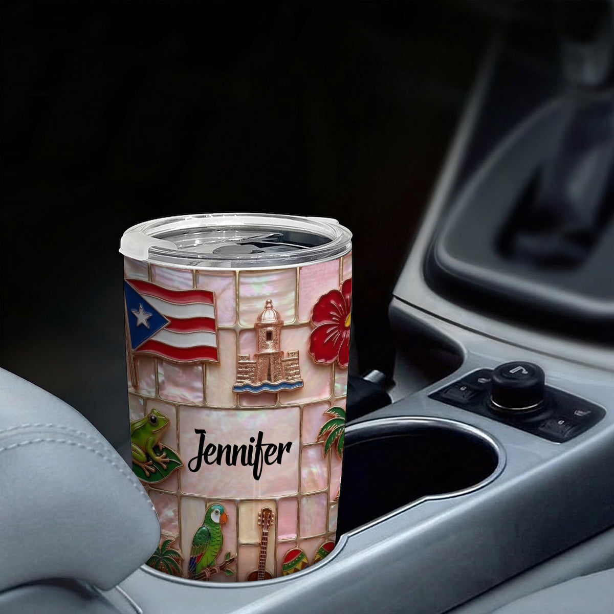 Custom Puerto Rico Tumbler With Beautiful Symbols