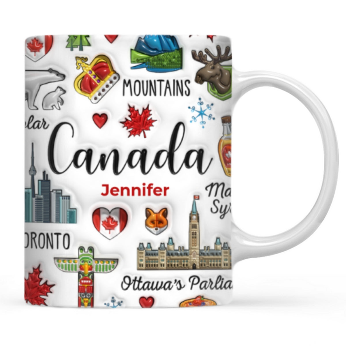 Custom Canada Canadian Coffee Mug Cup With Symbols