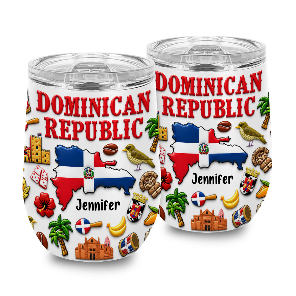 Personalized Dominican Republic 2D Printed Cup Tumbler 12oz