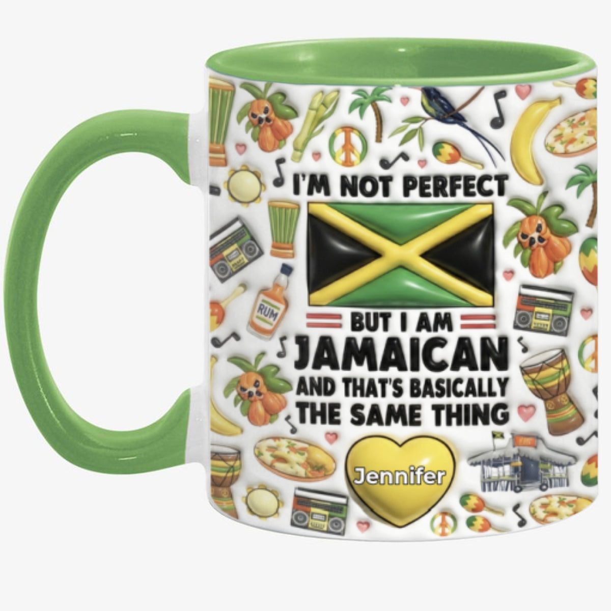 I'm Not Perfect But I'm Jamaican Personalized Coffee Mug Cup