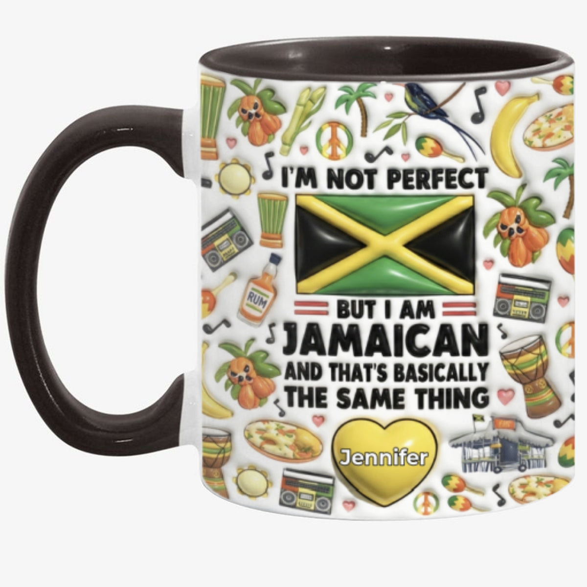 I'm Not Perfect But I'm Jamaican Personalized Coffee Mug Cup
