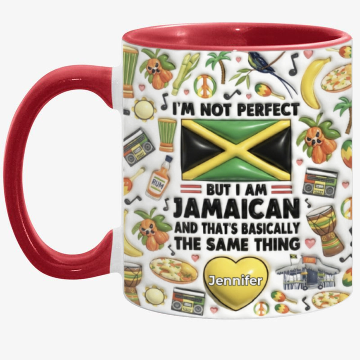 I'm Not Perfect But I'm Jamaican Personalized Coffee Mug Cup