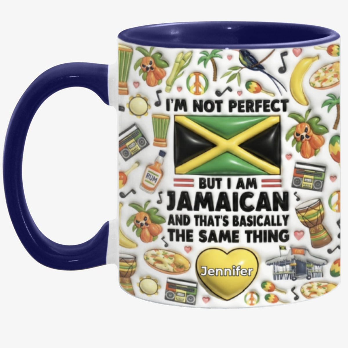 I'm Not Perfect But I'm Jamaican Personalized Coffee Mug Cup