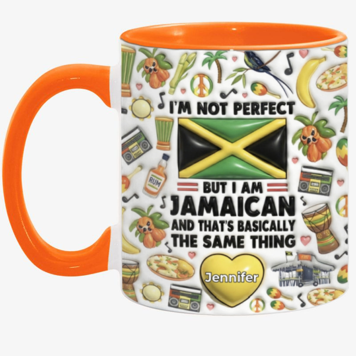I'm Not Perfect But I'm Jamaican Personalized Coffee Mug Cup