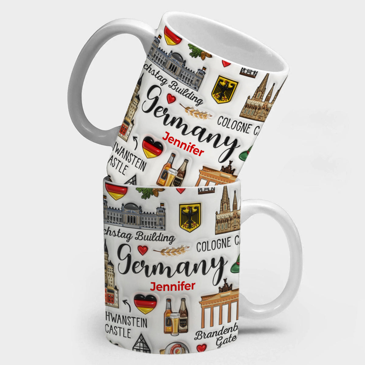 Custom Germany Coffee Mug Cup With Symbols
