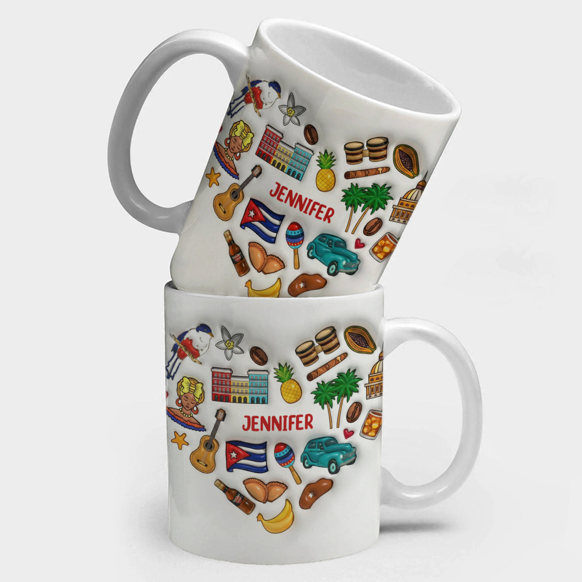 Custom Cuba Heart Symbols Mug