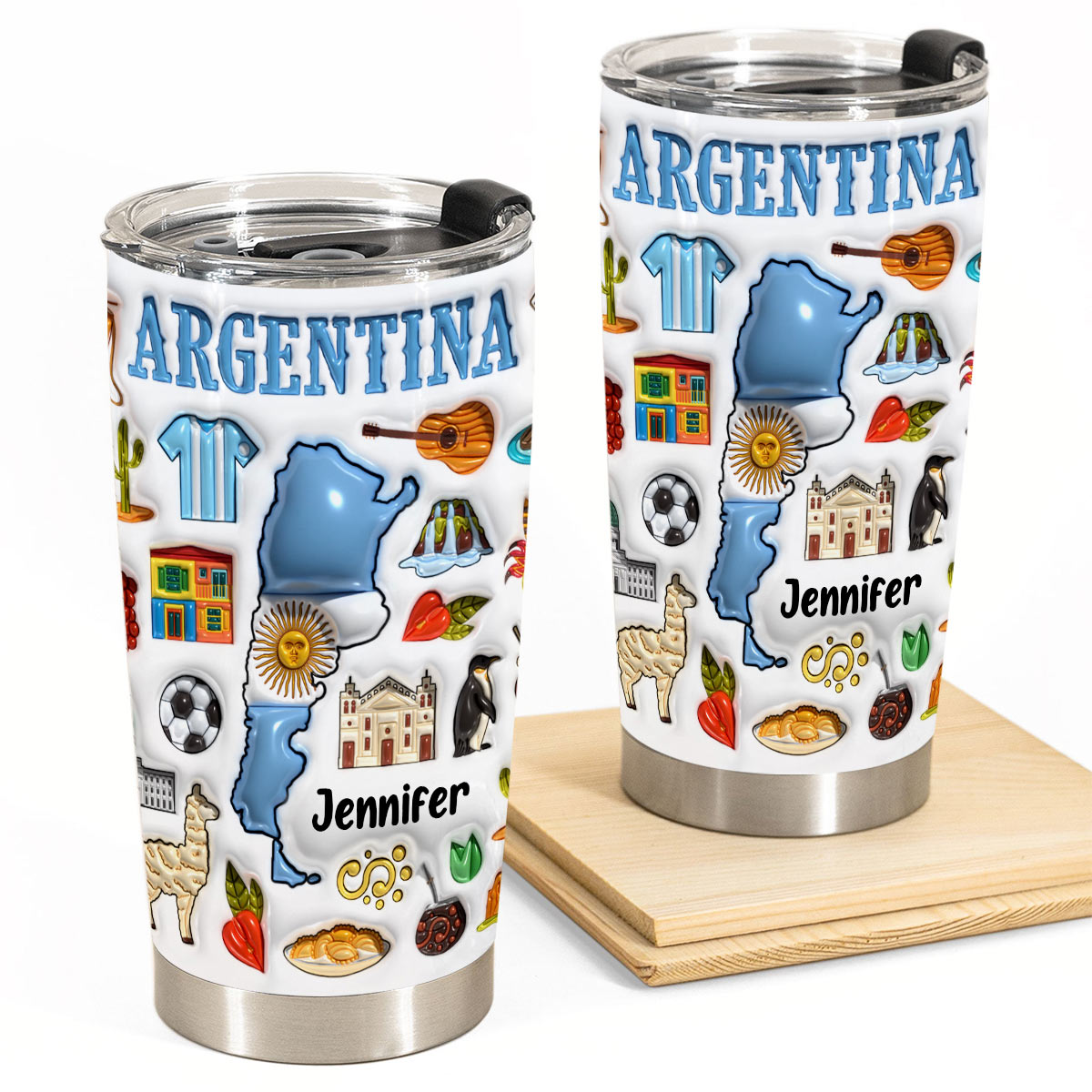 Custom Argentina Tumbler Cup With Your Name