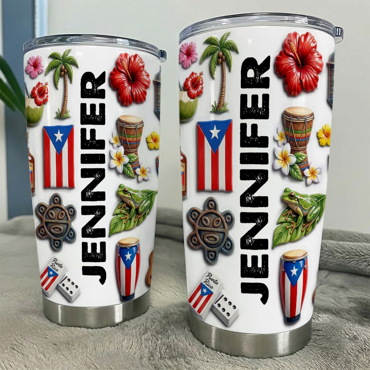 Custom Puerto Rico Tumbler With Puerto Rico Style And Name