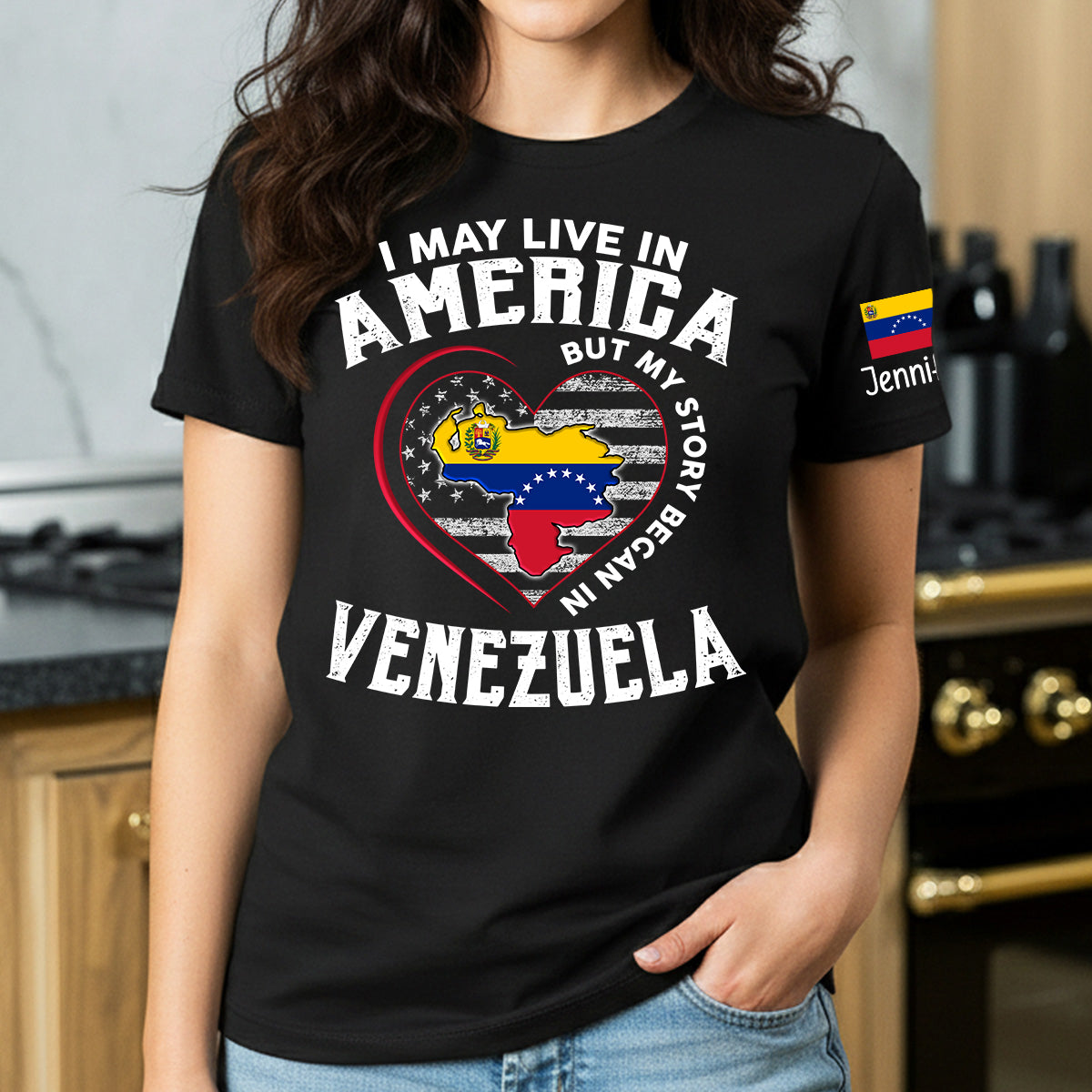 Custom My Story Began In Venezuela T-shirt With Name On The Sleeve