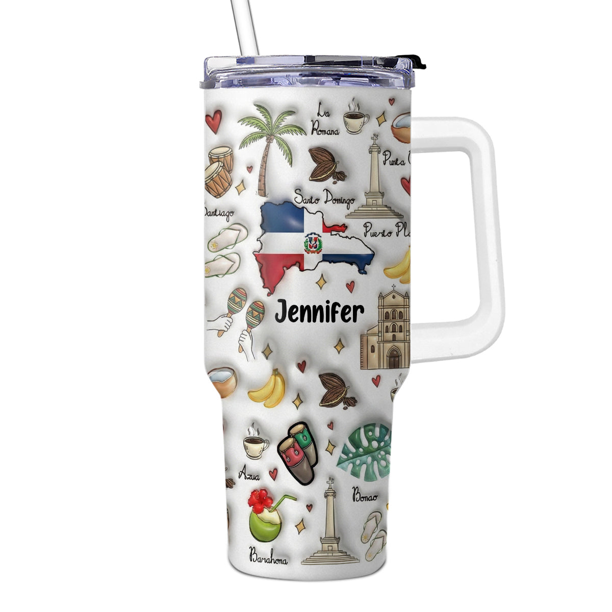 Custom Dominican Republic 40oz Tumbler With Your Name