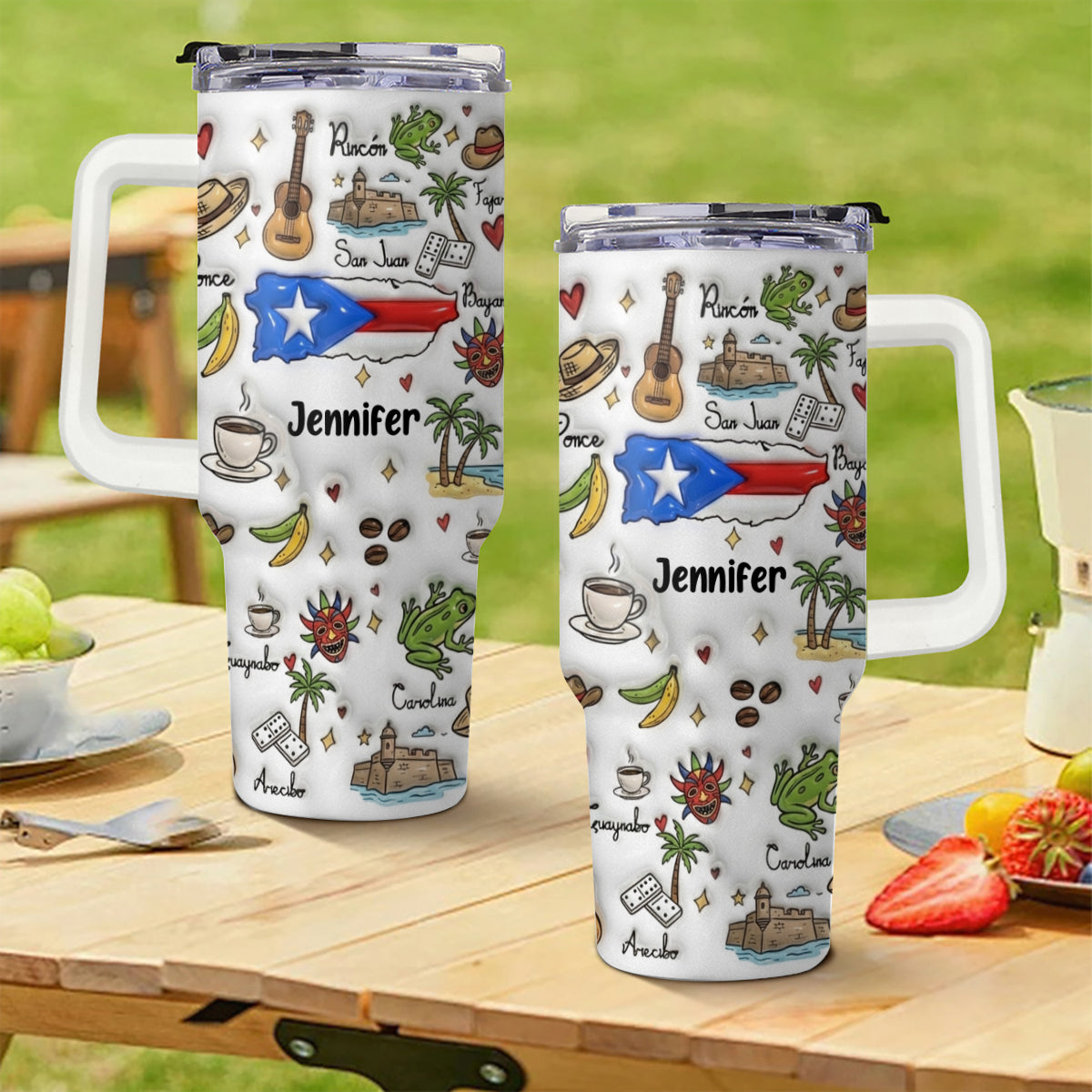 Custom Puerto Rico 40oz Tumbler With Your Name