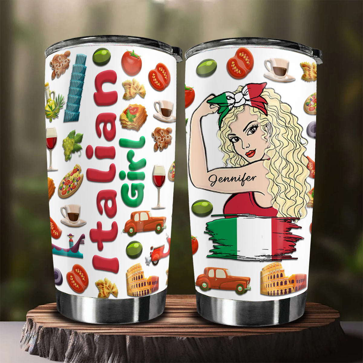 Custom Proud Italian Girl Tumbler And Your Name
