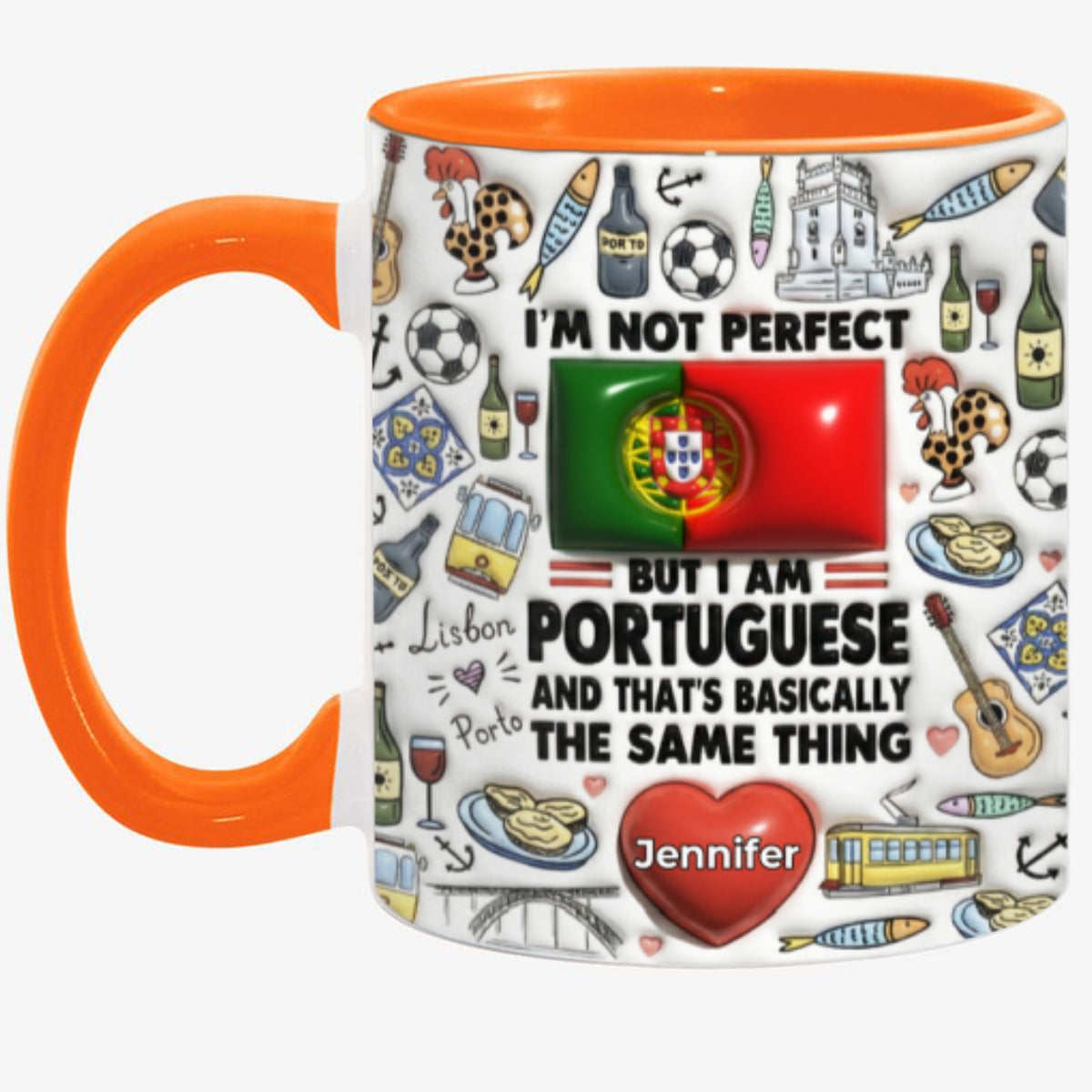 I'm Not Perfect But I'm Portuguese Personalized Coffee Mug Cup