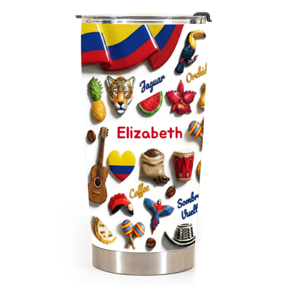 Custom Colombia Tumbler For Colombian With Your Name