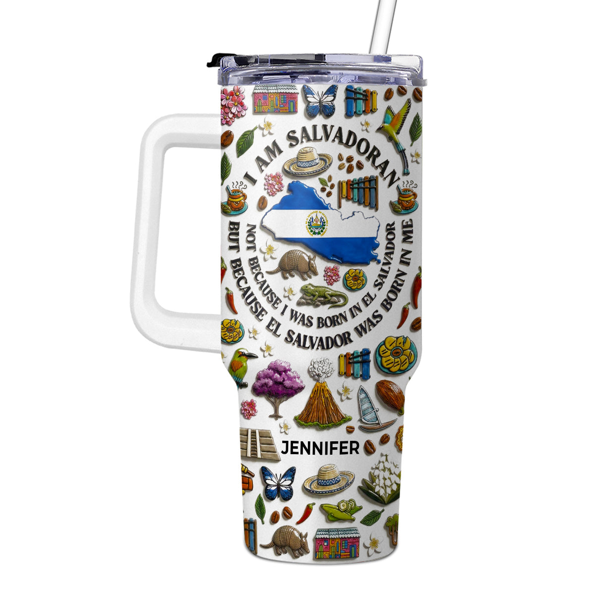 Custom I Am Salvadoran 40oz Tumbler With Your Name