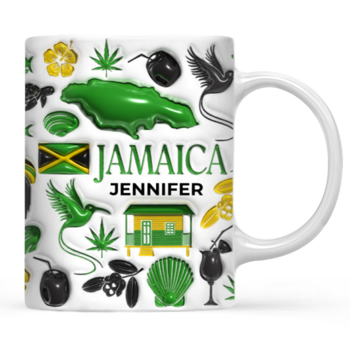 Custom Jamaica Colorful Flag Mug