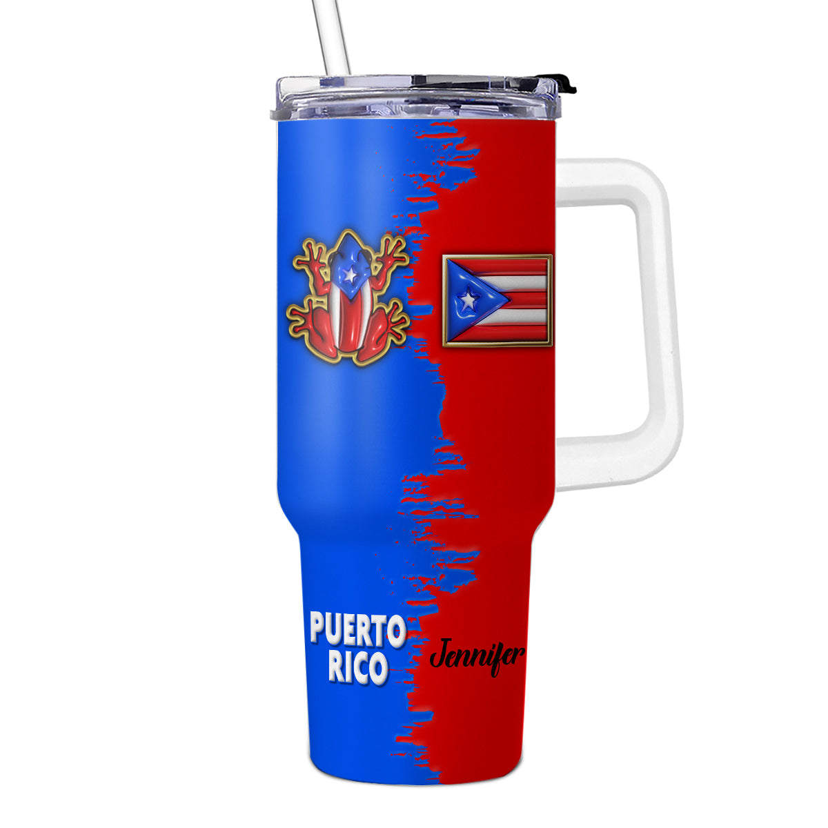 Custom Puerto Rican Pride 40oz Tumbler With Your Name