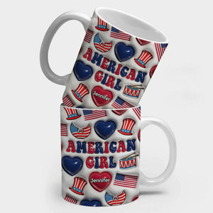 American Girl Coffee Mug Cup With Custom Your Name