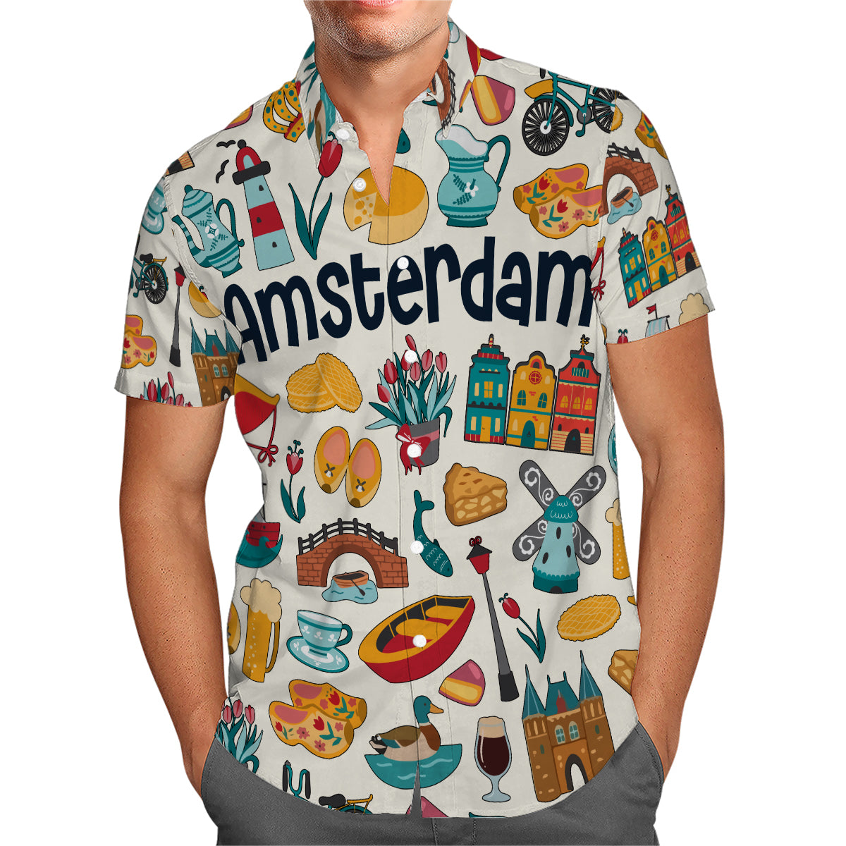 Amsterdam Hawaiian Shirt For Vacation And Travel Lovers
